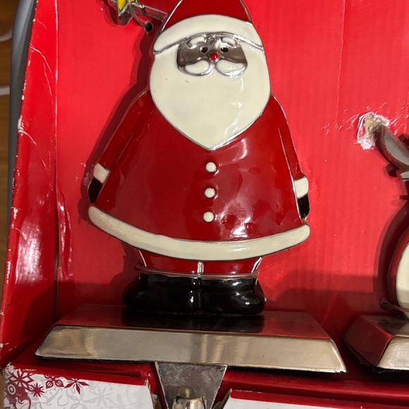 Vintage -Festive Stocking Holder Set - snowman, snowflake, tree,santa . - Picture 6 of 11